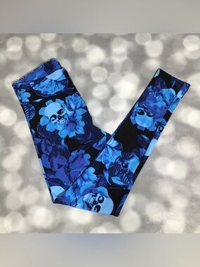 LuLaRoe | TC2 Midnight Bloom Skulls Leggings